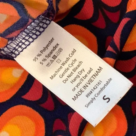 LuLaRoe Simply Comfortable Skirt with Vibrant Orange and Black Pattern - Picture 4 of 5